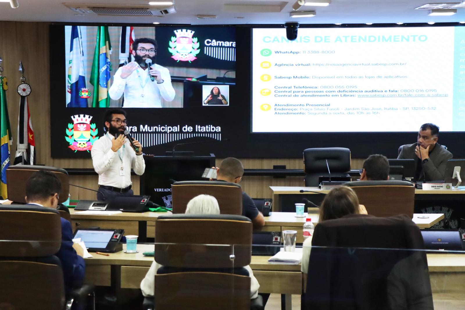 Câmara de Itatiba cobra esclarecimentos da Sabesp sobre saneamento, obras e troca de hidrômetros