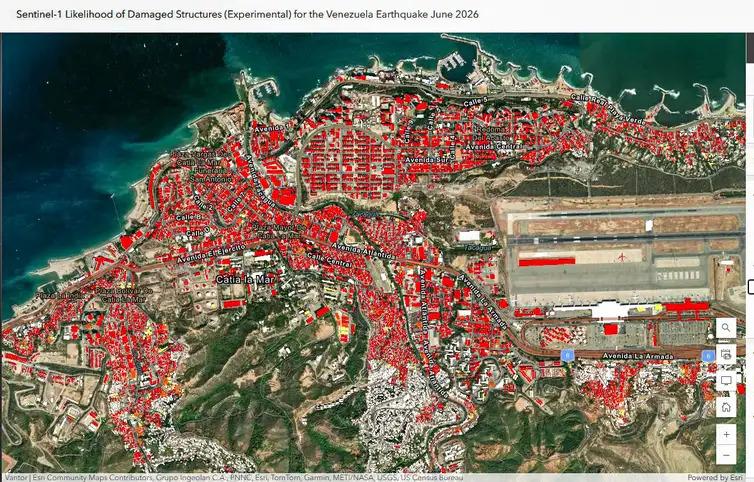 Venezuela: mapa da Nasa sugere 59 mil prédios danificados em terremoto