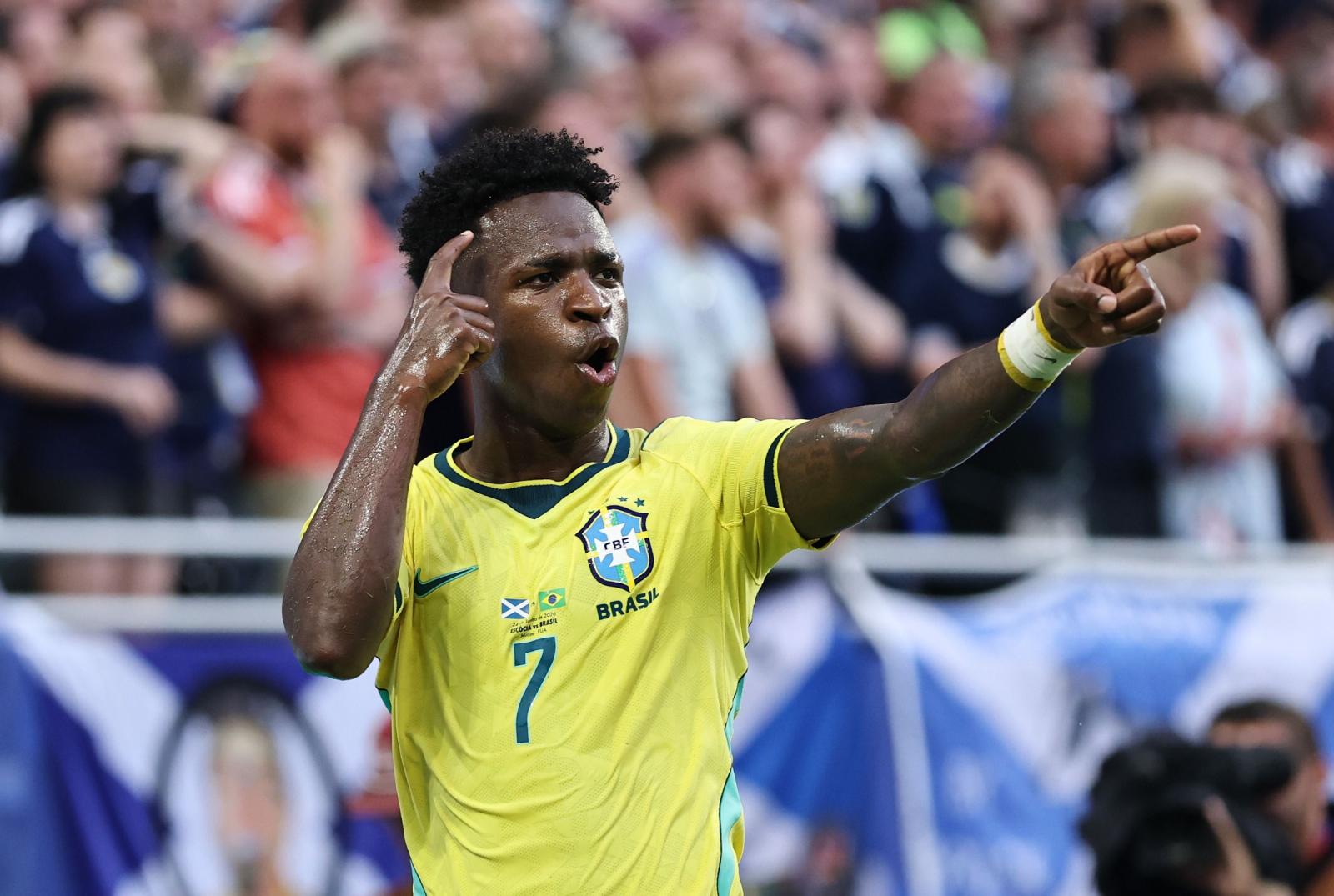 Vini Jr. brilha e Brasil se classifica em 1º com 3x0 sobre a Escócia