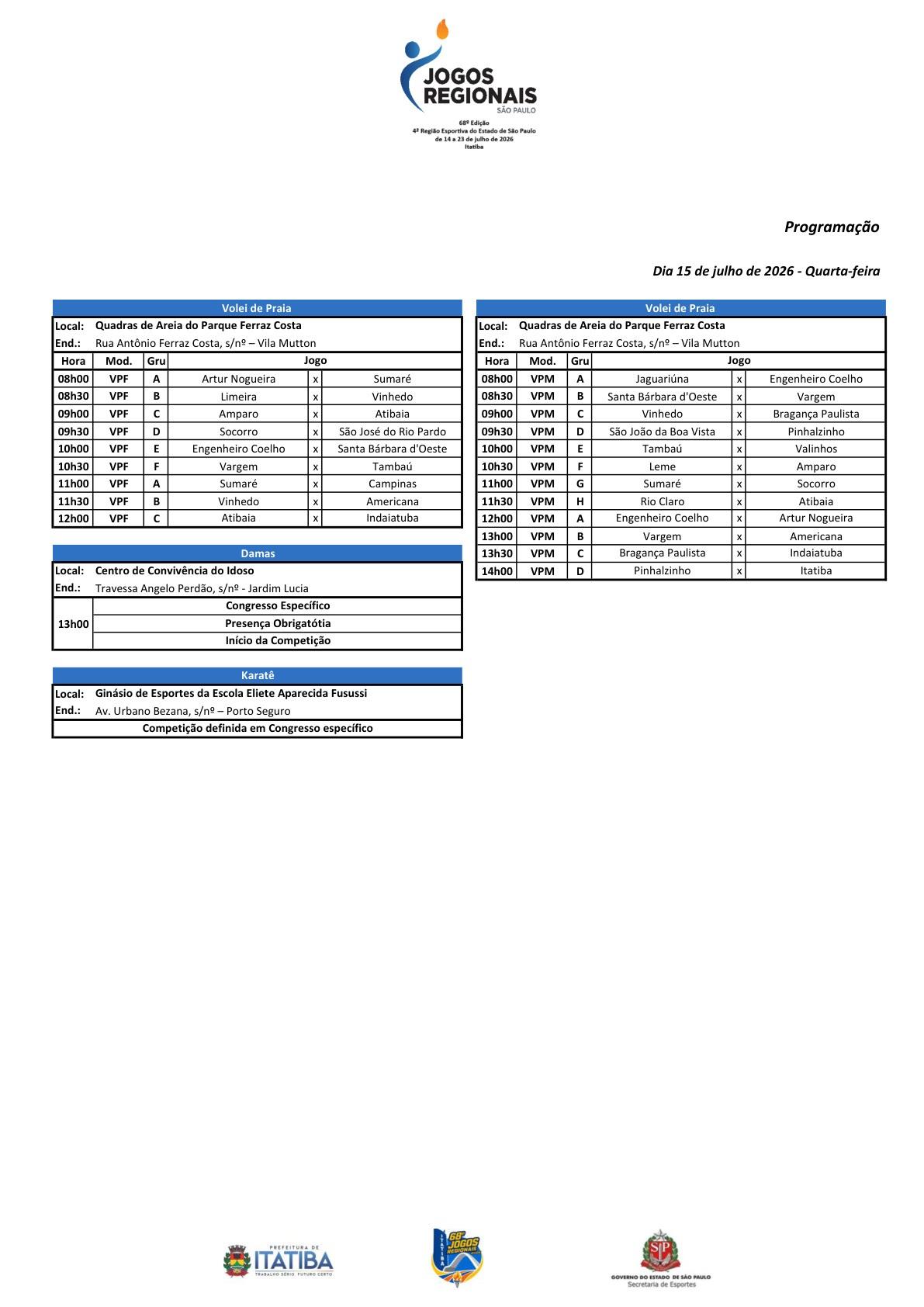 Jogos Regionais: Itatiba entra em quadra e vive o primeiro grande dia de disputas Jogos Regionais: Itatiba entra em quadra e vive o primeiro grande dia de disputas