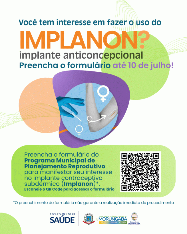 Morungaba abre cadastro para mulheres interessadas no implante anticoncepcional Implanon