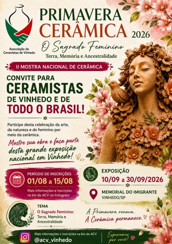 Vinhedo recebe a II Mostra Nacional de Cerâmica com obras de artistas de todo o Brasil