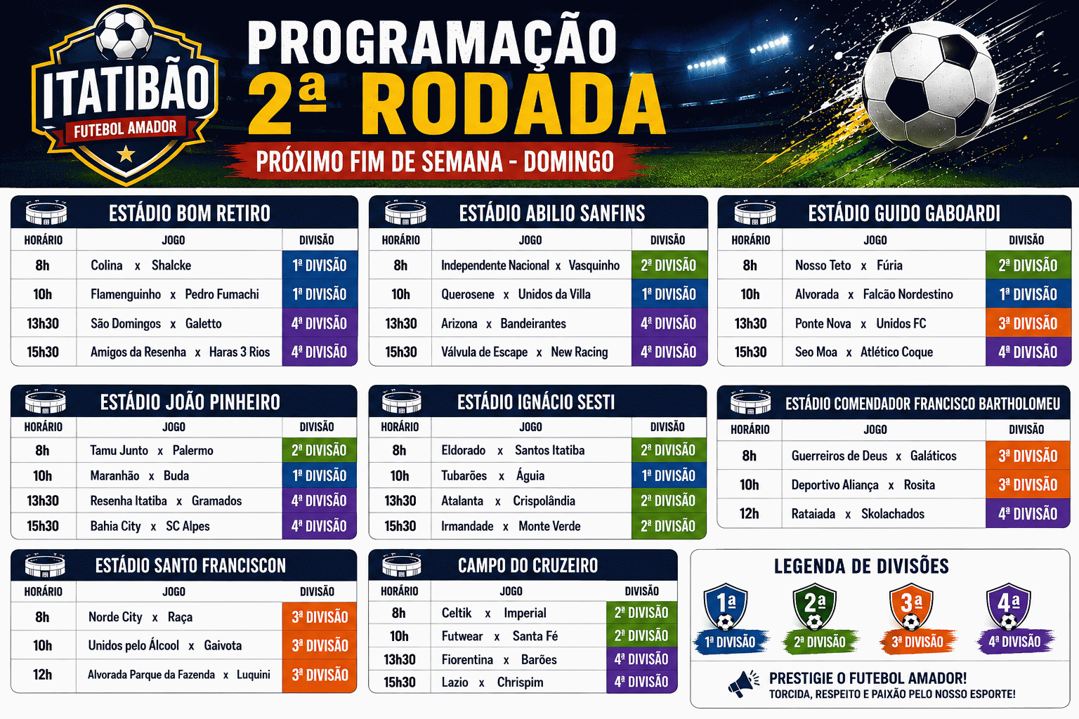 Itatibão 2026 começa com 23 gols na Primeira Divisão