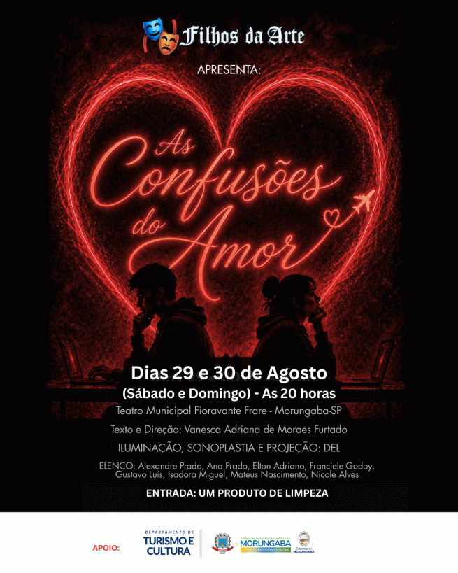 ‘As Confusões do Amor’ leva comédia e solidariedade ao palco de Morungaba