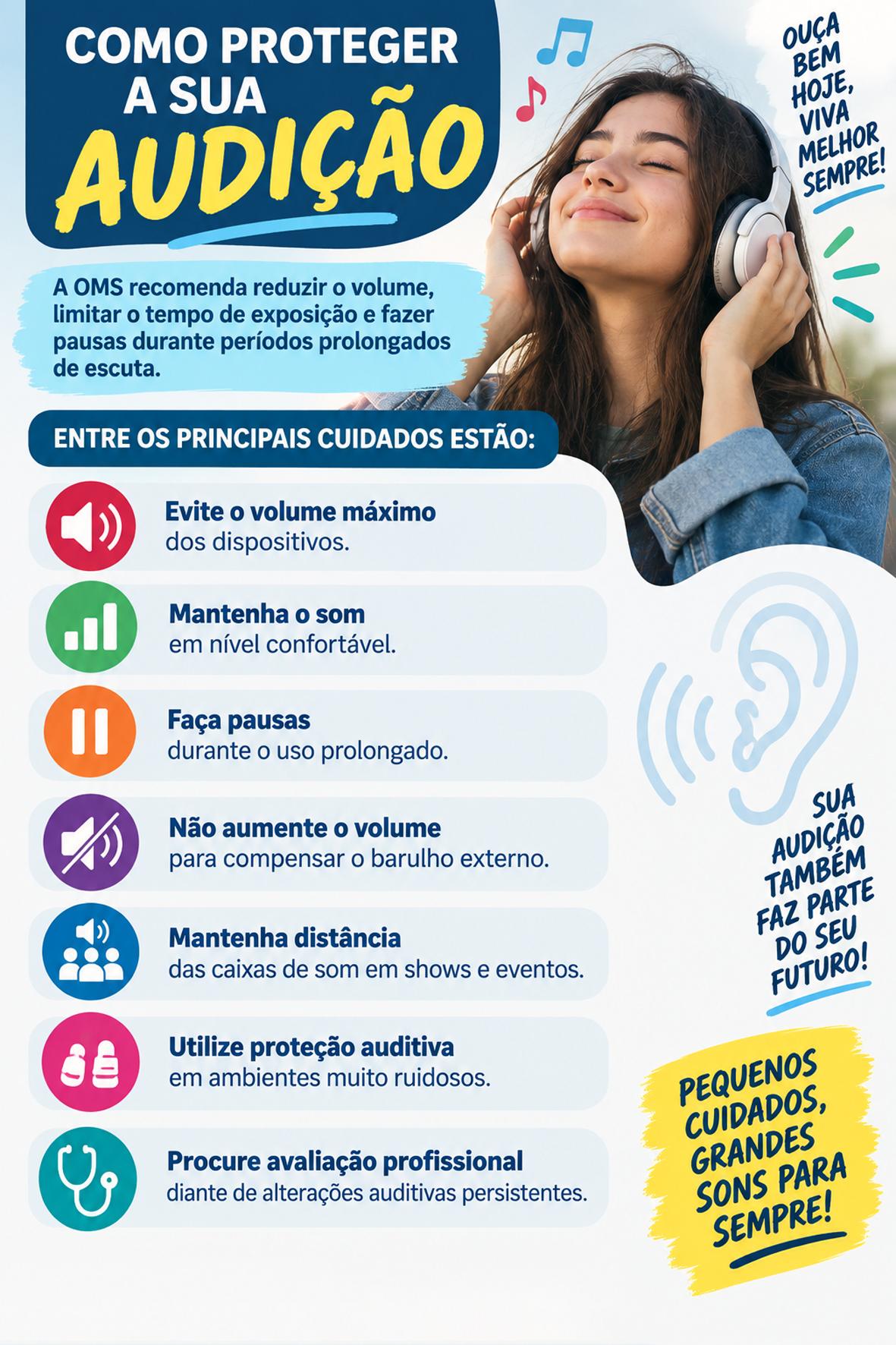 Fones de ouvido e música alta colocam mais de 1 bilhão de jovens em risco de perda auditiva Fones de ouvido e música alta colocam mais de 1 bilhão de jovens em risco de perda auditiva