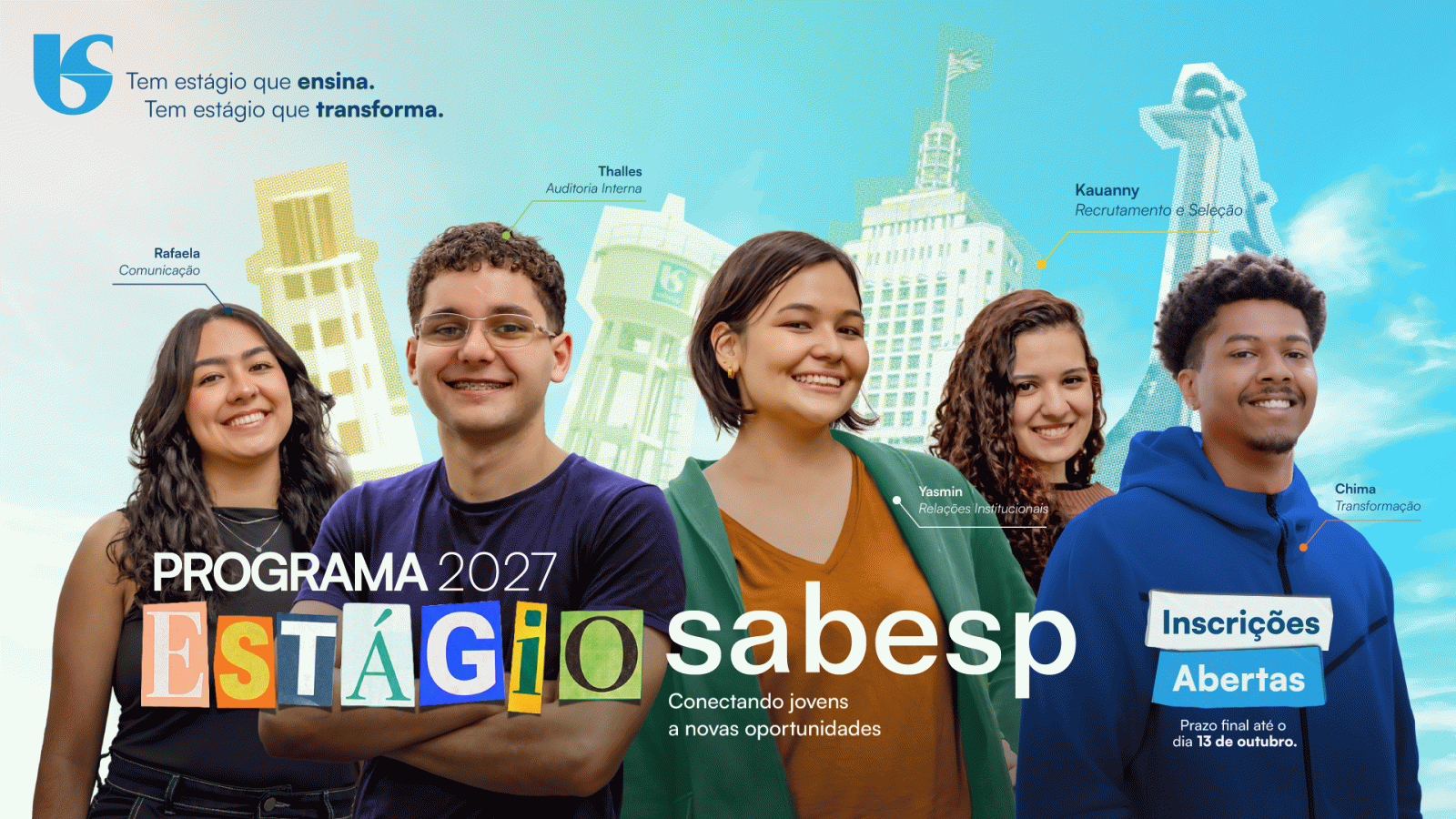 Sabesp inicia novo ciclo de seu programa de estágio para 2027 com mais de 60 vagas