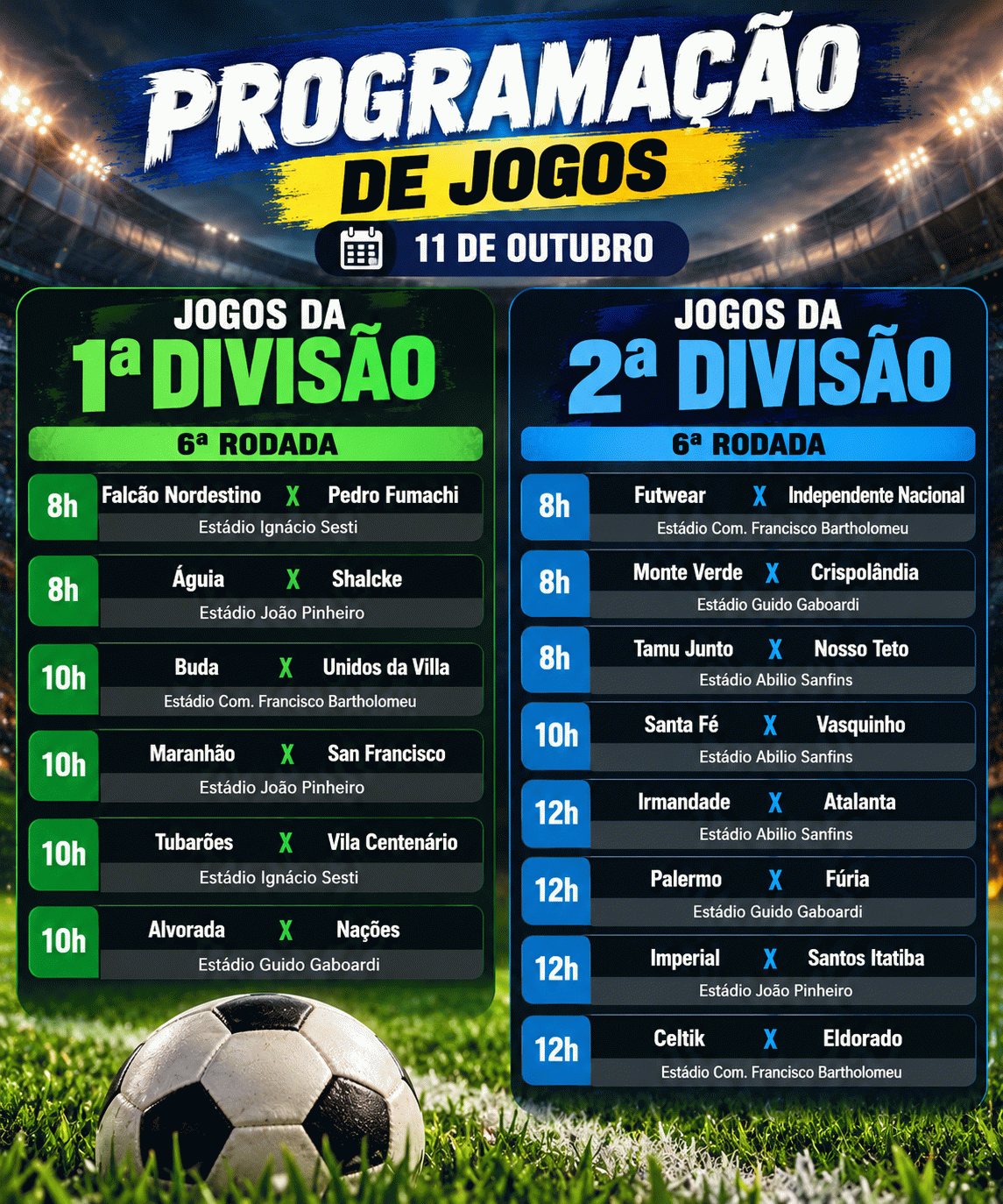 Oitavas da 3ª Divisão movimentam o sábado do Itatibão Oitavas da 3ª Divisão movimentam o sábado do Itatibão