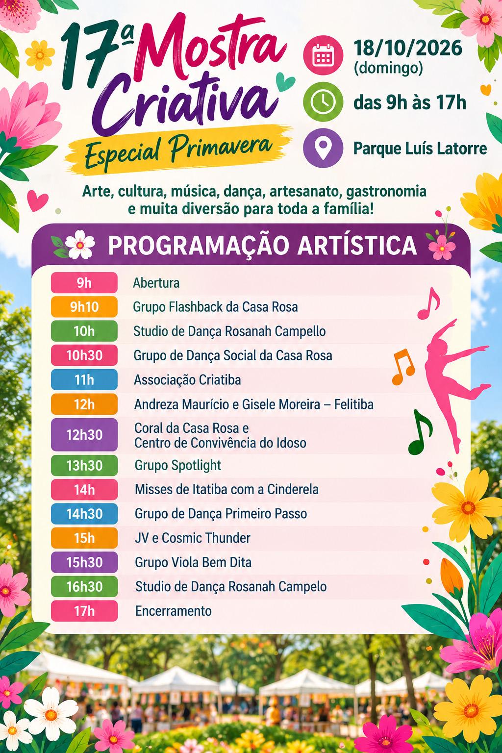 Mostra Criativa reúne 67 expositores e atrações gratuitas neste domingo em Itatiba Mostra Criativa reúne 67 expositores e atrações gratuitas neste domingo em Itatiba