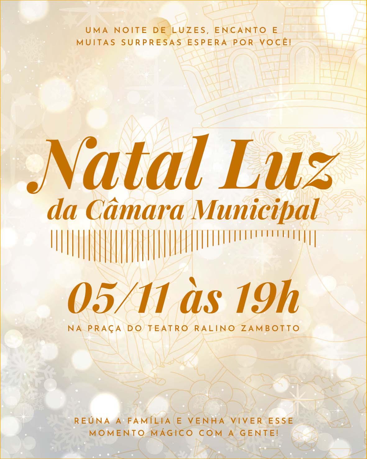 Câmara Municipal terá iluminação natalina inédita a partir de 5 de novembro