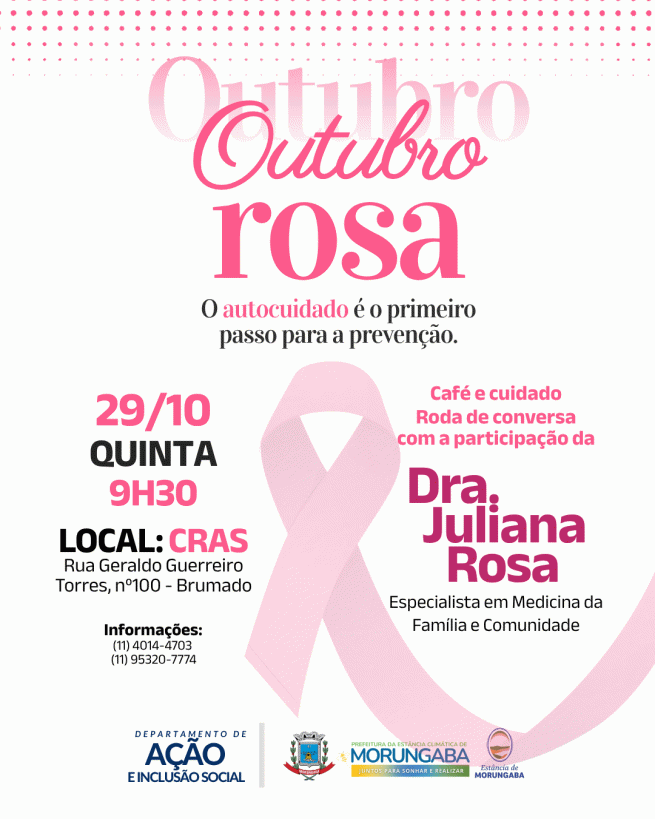CRAS de Morungaba promove “Café e Cuidado” em alusão ao Outubro Rosa