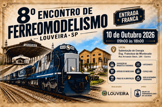 Louveira recebe 8º Encontro de Ferreomodelismo no dia 10 de outubro